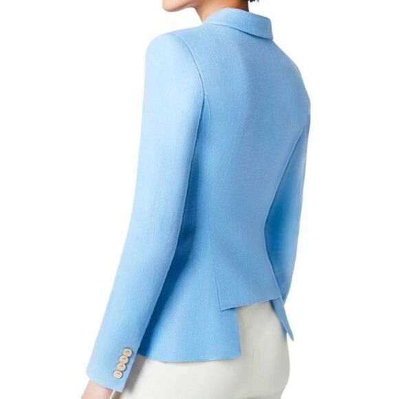 Smythe Classic Duchess Blazer Light Blue Size 4 Wool Lapel Collared Jacket - Picture 11 of 12